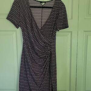 J.B.S. Black, Purple and White Midi Dress